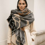 Sciarpa Lussuosa Reversibile - Motivo Floreale - Elegante